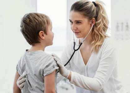 Doctor with child patient