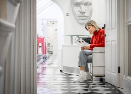 patient waiting in dentist reception