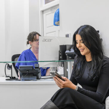 patient waiting in dental reception