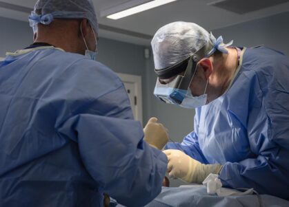 maxillofacial surgeons operating in theatre