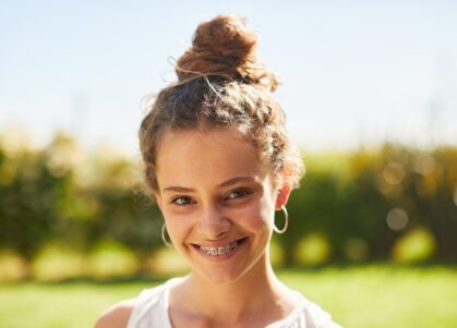 teenager with braces